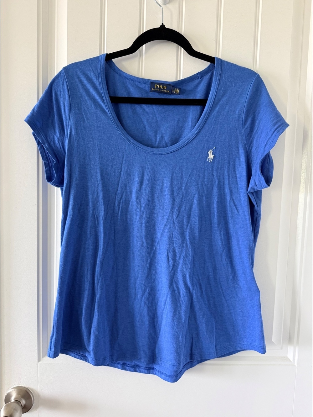 Polo Ralph Lauren Blue Scoop Neck T-Shirt Size Large